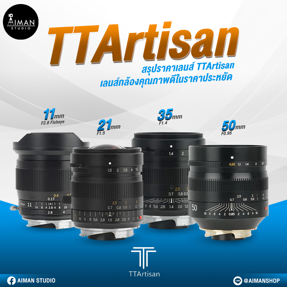 สรุปราคาเลนส์กล้อง TTArtisan เลนส์กล้องคุณภาพดีในราคาสุดประหยัด