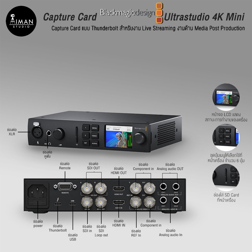 Capture Card Blackmagic Design Ultrastudio 4K Mini - Aiman Studio