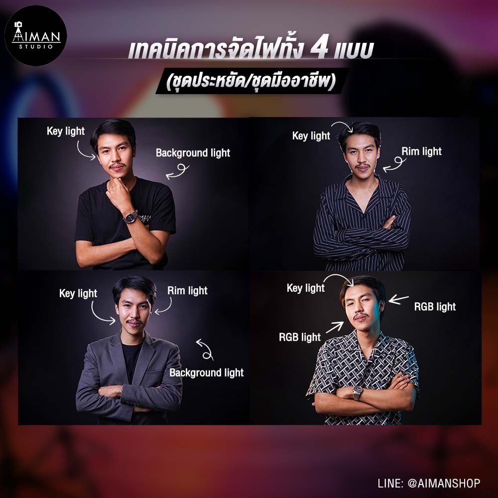 2 - Aiman Studio จำหน่ายอุปกรณ์ถ่ายภาพ สตูดิโอ อุปกรณ์ไลฟ์สด ไฟไลฟ์สด ไมโครโฟน ฉากถ่ายรูป