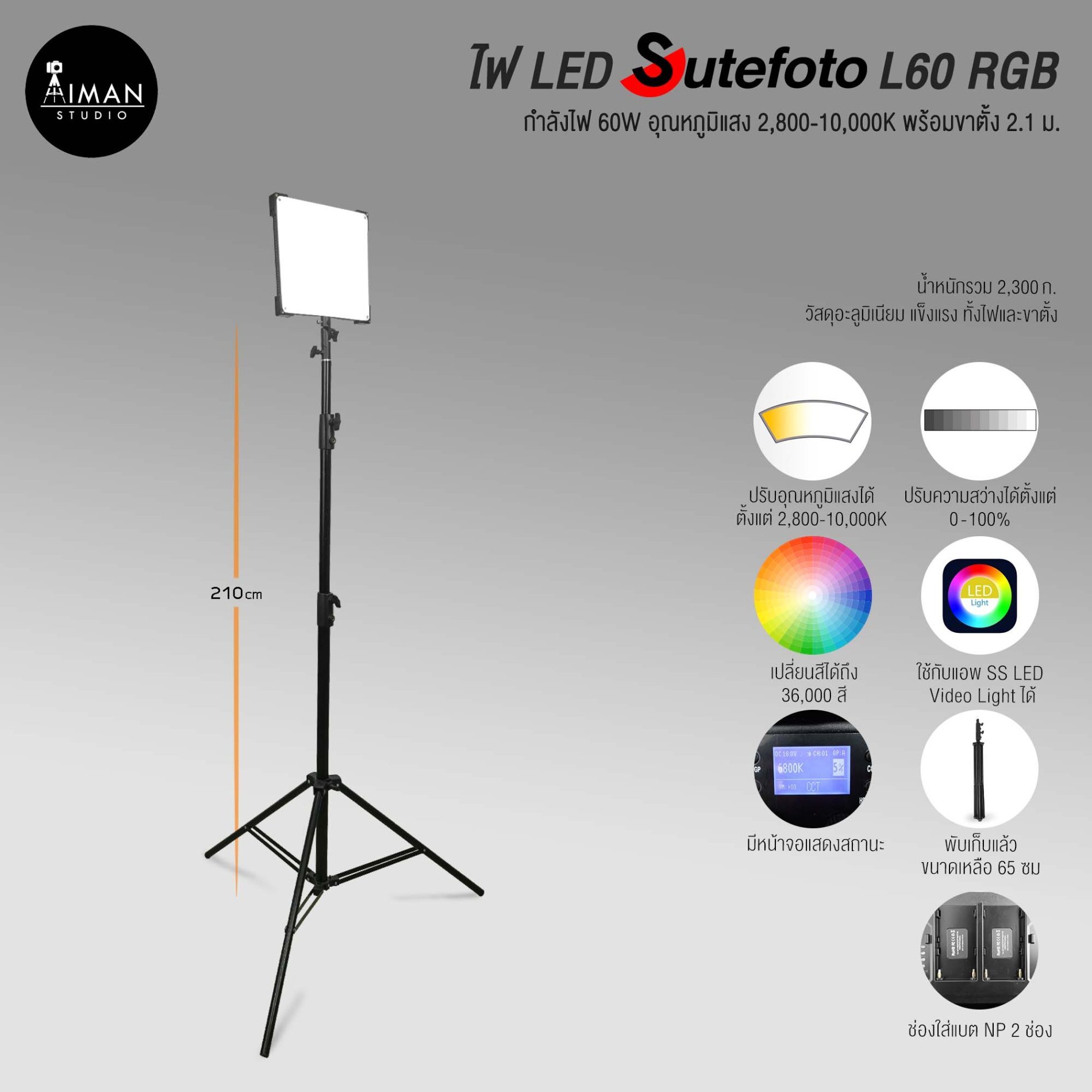 ไฟ RGB - Aiman อุปกรณ์สตูดิโอครบวงจร สำหรับมือใหม่ถึงมืออาชีพ 